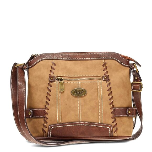 b.o.c. Handbags - B.O.C. BORN CONCEPTS Brown Faux Leather Shoulder Bag /Cross-Body whip stitching
